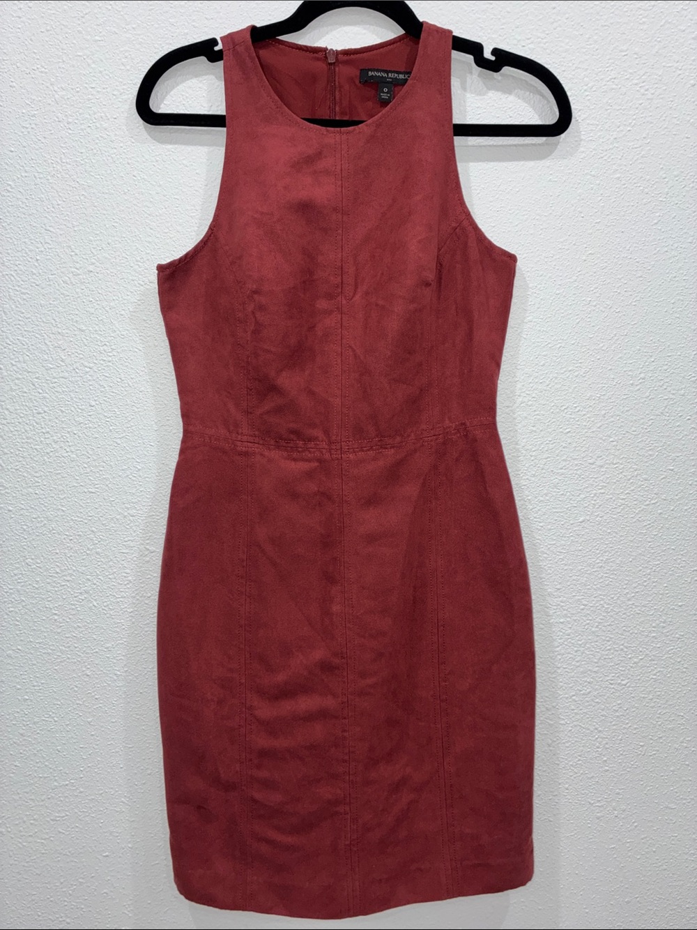 Banana Republic Faux Suede Midi Burnt Red Color